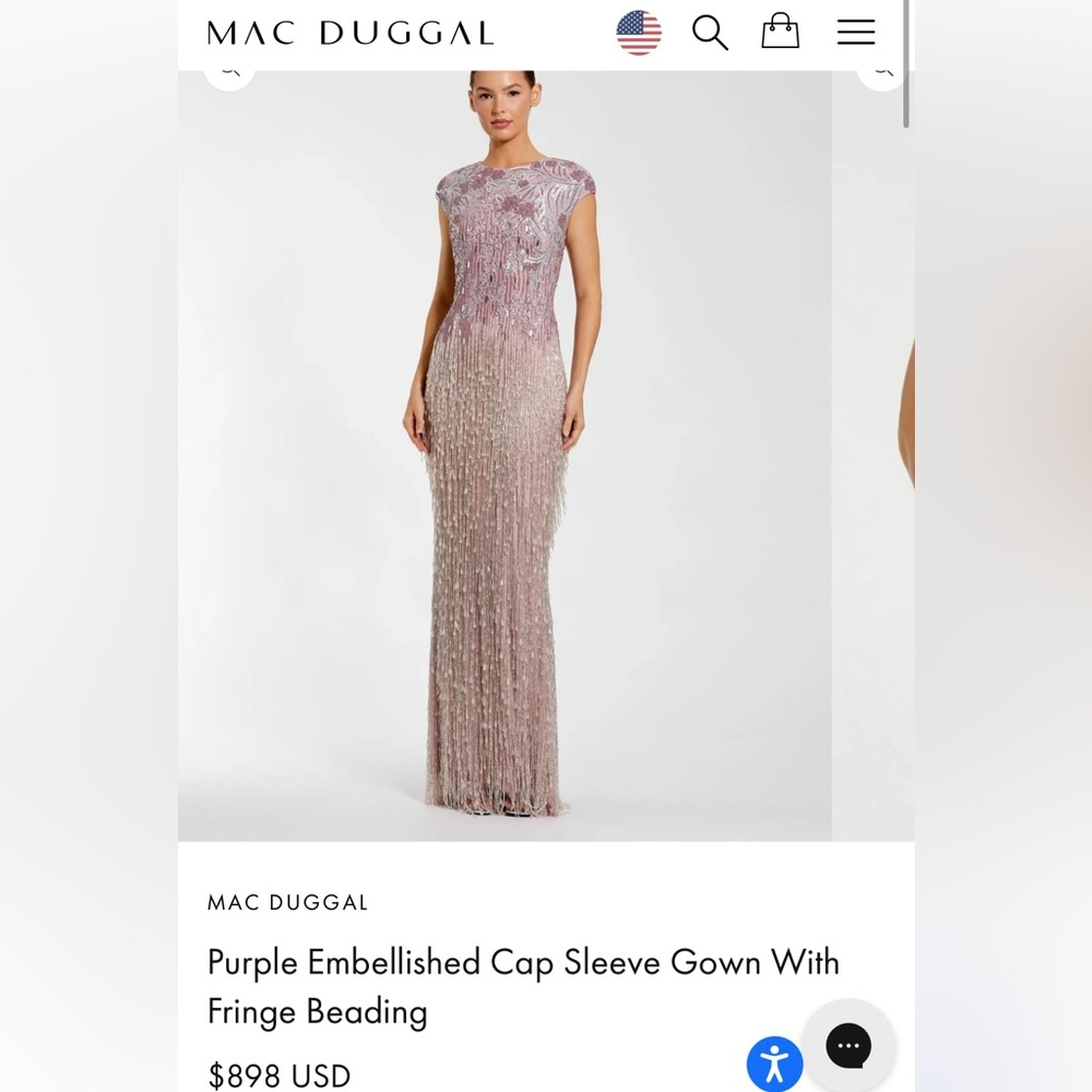 Mac Duggal Pink Fringe Wedding Dress - Picture 2 of 5